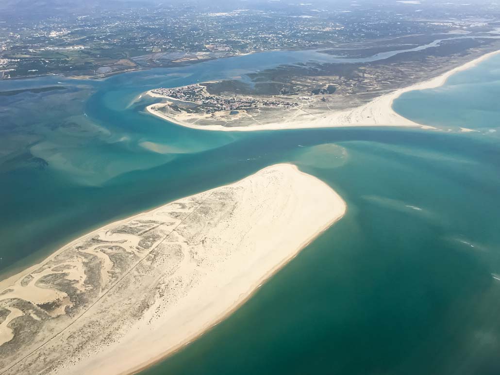 The views when landing at Faro Airport, just 40 minutes from Tavira