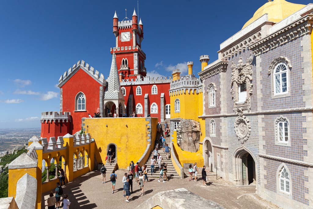 Colourful and ancient palaces in the UNESCO listed Sintra